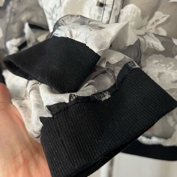 Piace black and white sheer floral zippered jacket size Large - Picture 3 of 8